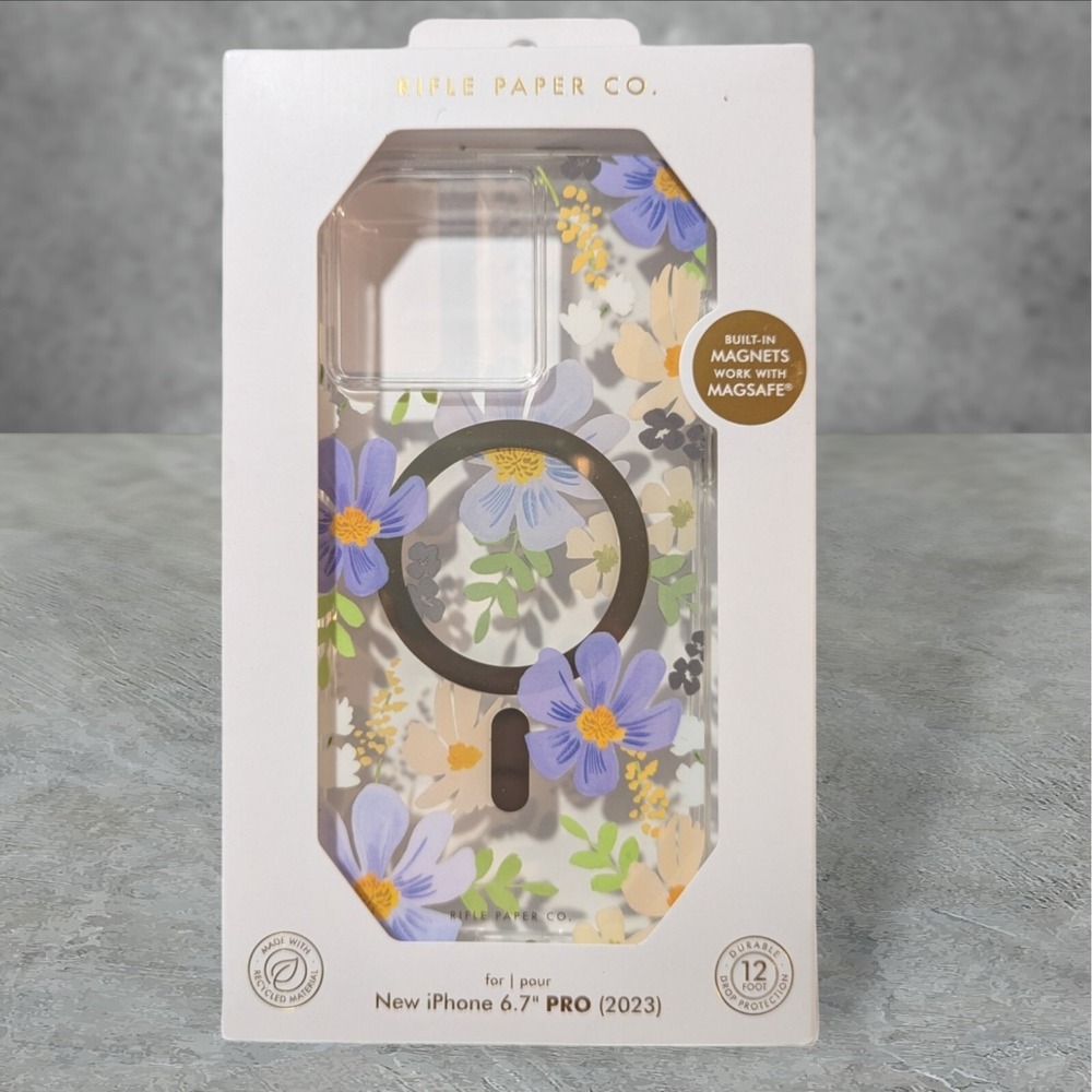 Y5. Rifle Paper Co. Apple iPhone 15 Pro Max 2023 Case MagSafe -Pastel Marguerite
